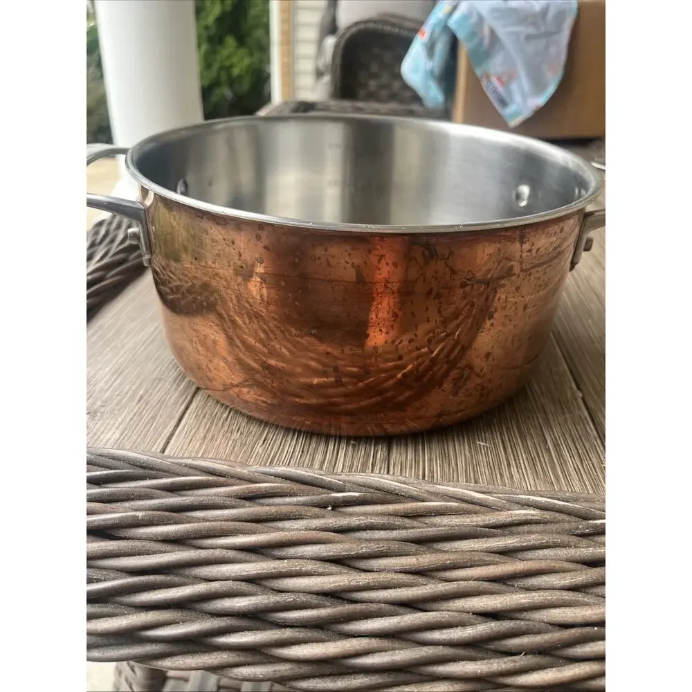 Viking Pro-Grade 4 Qt 3-Ply Copper Clad Stock Pot Stainless Interior + Glass Lid